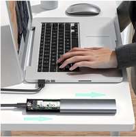 M.2 NVME PCIE SSD untuk USB 3.2 Tipe C SSD eksternal Solid State Hard Disk Drive casing penutup Aluminium