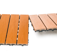 Dalles de terrasse carrées en composite bois-plastique à double verrouillage, surface lisse, imperméables, 18 mm+, pour extérieur