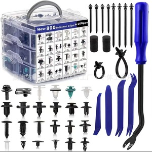 Clips de fixation automatiques 800 pièces avec ensemble d'outils 200 pièces pour la réparation et le remplacement des panneaux de carrosserie automobile - Product Image 1
