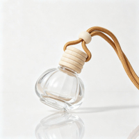 Diffuseur de parfum pour voiture en forme de citrouille de 10 ml, flacon vide en verre transparent à suspendre avec bouchon en bois pour désodorisant automobile