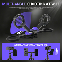 Support de téléphone magnétique double réglable à 360° pour appareil photo, trépied avec base de type Arca, en alliage d'aluminium, à dégagement rapide et léger