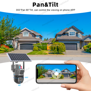 Hongglobal 6MP mạng 4G 10x Zoom không dây năng lượng mặt trời surveil máy ảnh V380 <span class=keywords><strong>Pro</strong></span> 3 ống kính an ninh ngoài trời cctv 4G Sim Thẻ năng lượng mặt trời máy ảnh - Product Image 3