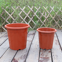 Pot Plastik Oktagon Tersedia Warna Merah Coklat, Bentuk Meruncing untuk Bibit Sayuran dan Bunga