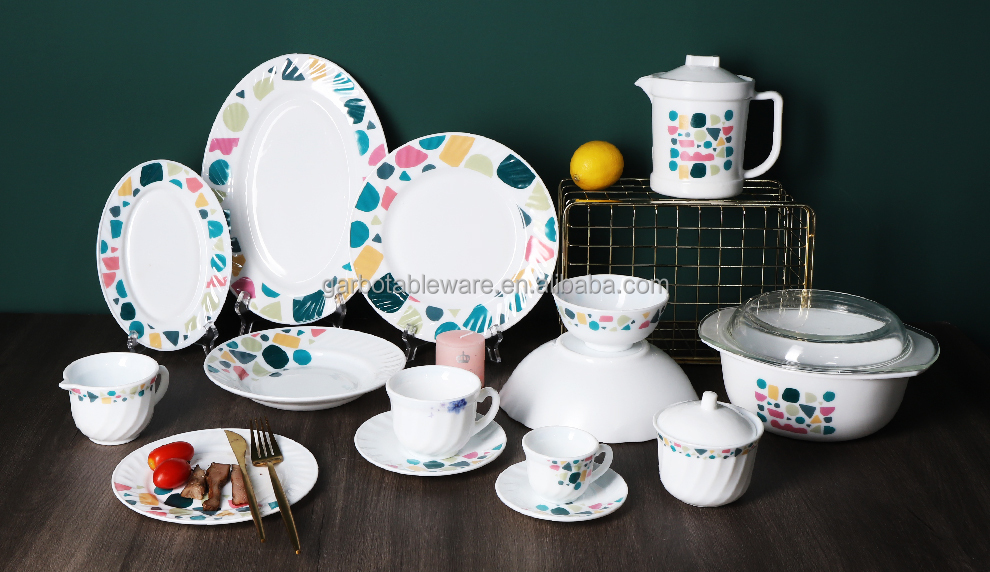 Corelle Dinner Gul Plaza Dinner Set Luxury 72pcs Opal Glassware