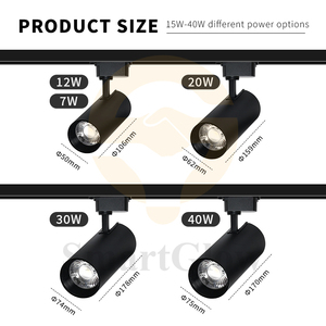 10W 20W 30W 40W feux de piste commercial maison LED <span class=keywords><strong>éclairage</strong></span> de piste de haute qualité noir blanc COB <span class=keywords><strong>éclairage</strong></span> de piste <span class=keywords><strong>magasin</strong></span> feux de piste - Product Image 4