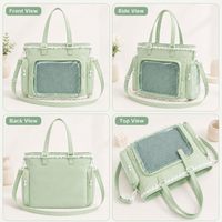 Kit d'accessoires DIY pour sac bandoulière Ita - Fenêtre transparente, design en dentelle Y2K Kawaii, fermeture éclair, étanche pour épingles/badges
