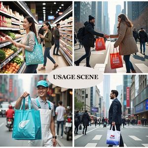 Sacs de courses réutilisables en tissu non tissé avec logo personnalisé, sacs cadeaux colorés, sacs fourre-tout non tissés pour promotions - Product Image 5