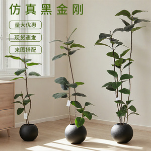 Arbre artificiel en caoutchouc Dream Castle, 100cm-200cm, plante décorative sur pied pour salon et balcon - Product Image 2