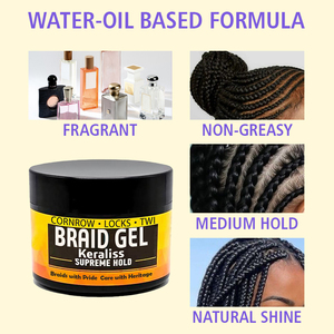 Gel Coiffant Keraliss Peach Neat Pure Strong Hold pour Tresses et Cheveux Bouclés, Conditionnant et Brillant, 5oz 10oz 15oz 32oz 64oz - Product Image 4
