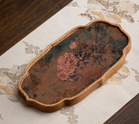 Nouveau plateau à thé en bois de noyer de style chinois avec motif de nuages chinois pour la cérémonie du thé à la maison