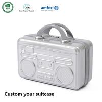 Mini Valise Cosmétique 14'' Vintage pour Passionnés d'Audio, Boîte de Rangement Portable, Coffret Cadeau, Trousse de Maquillage Personnalisée ODM OEM ISO
