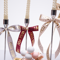 Vente en gros de nœuds en ruban de satin pré-faits personnalisés avec attache torsadée, nœuds cadeaux pré-noués pour bougies décoratives, décoration de la Saint-Valentin
