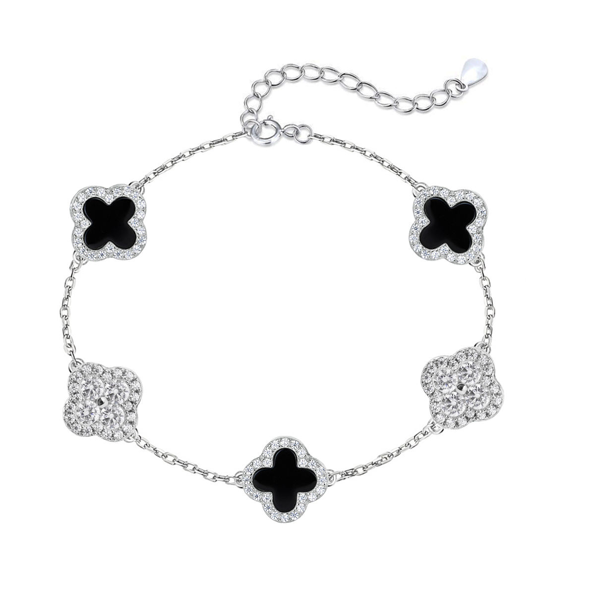 Bracciale-Argento-Nero + CZ