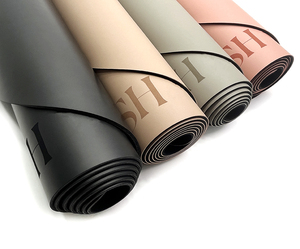 Màu Be Nude màu <span class=keywords><strong>matt</strong></span> PU cao su tự nhiên Yoga Mat Laser khắc logo alignment Arch Shape Yoga matts - Product Image 2
