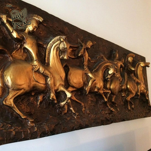 Blve Nghệ Thuật Hiện Đại Sang Trọng Trang Trí Nội Thất Cưỡi Ngựa La Mã Người Đàn Ông <span class=keywords><strong>Bronze</strong></span> Phù Điêu Tường Điêu Khắc Đúc Đồng Cứu Trợ - Product Image 1