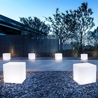 Cube lumineux de 20 cm et 50 cm pour meubles de patio extérieur, chaise cube LED rechargeable, tables de bar, éclairage de boîte de nuit, décoration