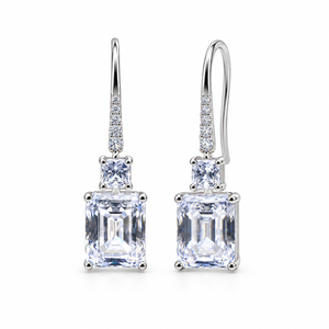 Orecchini Pendenti a Pagoda con Taglio Quadrato Scintillante per Donne, Design Elegante e di Nicchia, Gioielli alla Moda - Product Image 1