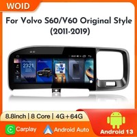 STWEI para Volvo S60 V60 2011-2020, Radio de Coche con Android Auto y Carplay, Reproductor Multimedia de Video, 4G DSP, Autoradio 2DIN, Unidad Principal Estéreo