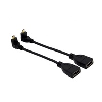Câble micro hdmi vers hdmi mâle vers femelle 90 degrés, câbles micro hdmi pour caméra, vente en gros