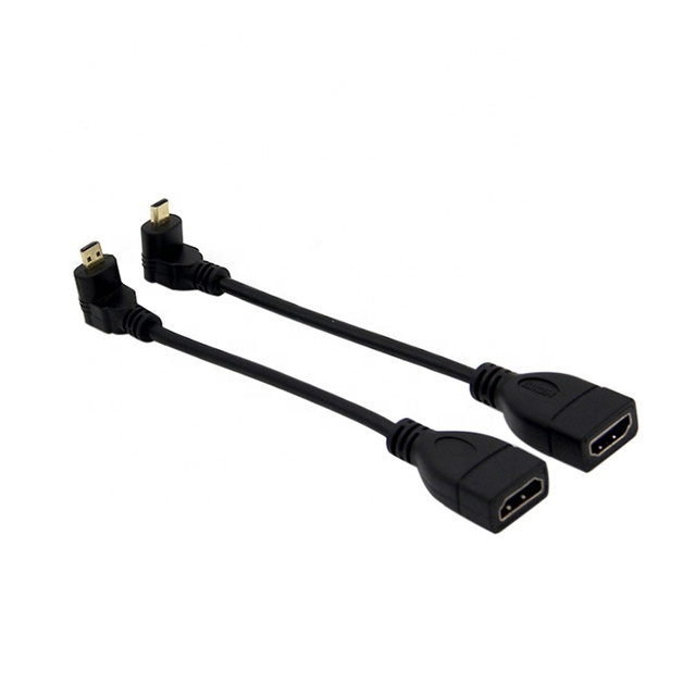 Wholesale Male to Female 90 Degree Micro hdmi to hdmi Cable Micro hdmi Cables for Camera