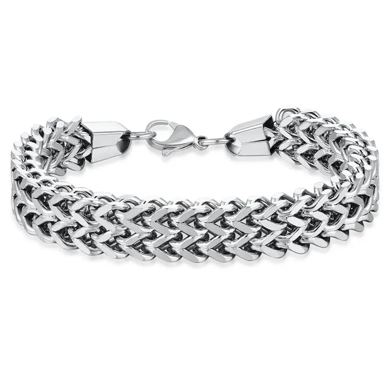 Stainless Steel Mens Jewelry Silver Black Gold Link Chain Bracelet Fashion Watch Band Bracelets for Men Women