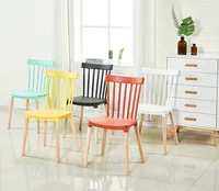 סיטונאי מודרני יוקרה רב צבע פלסטיק וינדזור אוכל כיסא