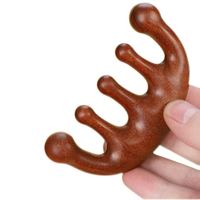Sisir Kayu Alami Mewah Berlogo Pribadi, Sisir Rambut Bergigi Lebar & Bulat, Sisir Pijat Gua Sha Perawatan Rambut