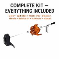 Kit de rôtissoire électrique universel certifié CE, en acier inoxydable 304, avec moteur AC 4W pour poulet, canard, bœuf, compatible avec la plupart des grils BBQ