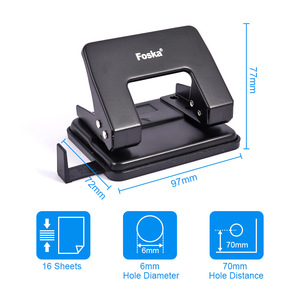 Perforatore per Carta Certificato ISO con Costruzione in Metallo Resistente, Distanza Fori Quadrata di 70mm, Righello Integrato e Vassoio Raccogli-Scarti Facile da Pulire - Product Image 2