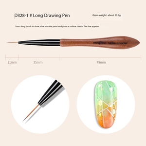 Pinceau plat pour nail art en poils de Kolinsky, manche en bois, pour peinture au gel acrylique, dégradé, dessin, pour salon de manucure - Product Image 6