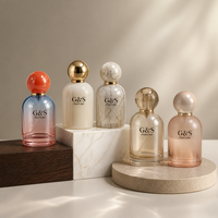 Flacon de parfum vide en verre personnalisé de 50 ml avec bouchon à bille, vaporisateur de luxe pour marque cosmétique