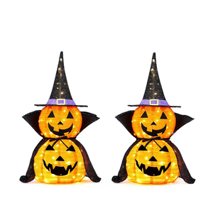 Calabaza de Halloween Pop Jack O Lantern de 3 pies con 176 LED, plegable, para decoración interior y exterior, suministros para fiestas. - Product Image 1