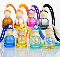Bouteilles diffuseurs de parfum en verre suspendues pour voiture, 10 ml, colorées et rondes, pour désodorisant, vente en gros, directement de l'usine