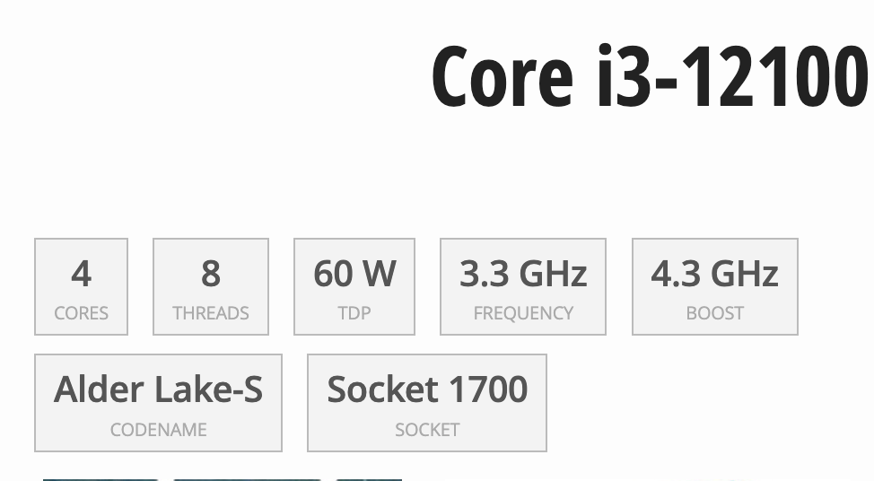 I3-12100 [Garantie neuve en boîte 3 ans]