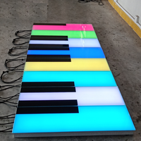 Tapis de piano géant personnalisable pour adultes, support de sol, carreaux de sol et pieds, piano à led