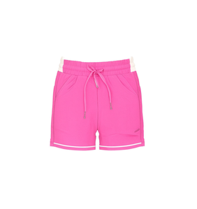 Shorts Deportivos para Mujer, Cintura Media, Cordón Ajustable, Secado Rápido, Spandex, Poliéster, Tejido de Punto, Color Rosa Sólido, Corte Regular - Product Image 1