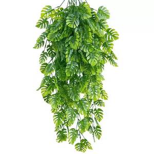 Shangyi Artificial Monstera <b>Leaf</b> Vine Green <b>Wall</b> Hanging Plant <b>Decor</b> 30cm-100cm Plastic Bouquet Home Decoration - Product Image 2