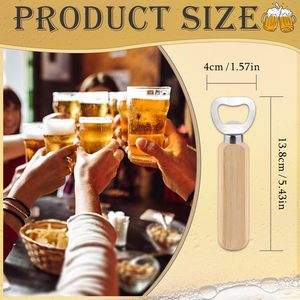 Abridor de Botellas de Madera para Cerveza, <span class=keywords><strong>Sidra</strong></span> y Vino con Mango de Madera Resistente, Juego de Regalo Grabado para Bodas, Fiestas, Hogar, Cocina, Bar, Bartending - Product Image 2