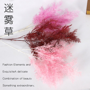 Fleurs artificielles en plastique, branche unique, style minimaliste moderne, décorations teintées à la main - Product Image 1