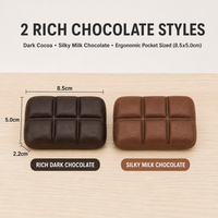 Jouet Squishy en forme de barre de chocolat, marron, doux et compressible, en forme de collation, lot de 12 unités pour enfants et adultes