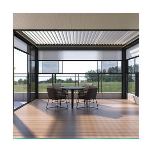 Su geçirmez Modern açık <span class=keywords><strong>Yard</strong></span> teras fabrika gölgelik elektrik sistemi ayarlanabilir Gazebo loualuminum alüminyum Pergola - Product Image 2