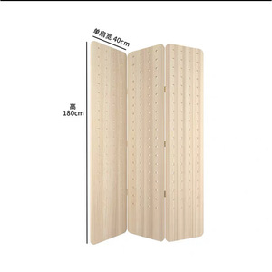 Nordic Style Solid Wood Folding Pegboard Screen Partition Storage Shelf Multi Functional Room Divider - Product Image 5
