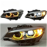 Faros Delanteros HETOP F22 2014-2020 Serie 2, Actualización de Triple Color DRL, Estilo Ikon, Faros LED para Automóvil, Accesorios Plug and Play para BMW
