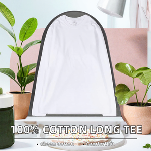Camisetas de Manga Larga para Hombre, 100% Algodón, Cuello Redondo, Lisas, Teñidas, con Logotipo OEM - Product Image 2
