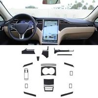 Autocollants décoratifs pour garnitures intérieures style fibre de carbone, décorations pour console centrale, pour Tesla Model 3 Y S X, accessoires intérieurs Tesla
