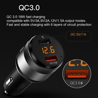 Émetteur FM, appels mains libres, chargeur rapide de voiture QC3.0, moniteur de tension 12V 24V pour iPhone Samsung Android, chargeur de téléphone de voiture USBA