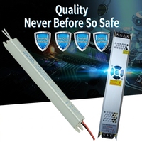 Alimentation LED 36W en boîtier aluminium fin, 12V 3A, sortie unique pour enseignes publicitaires, transfert d'énergie AC-DC