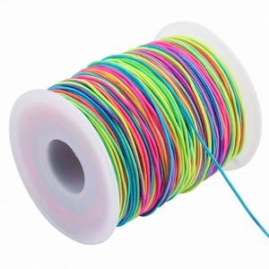 Cordon élastique extensible de 1 mm, cordon élastique robuste arc-en-ciel pour la fabrication de bijoux - Product Image 2