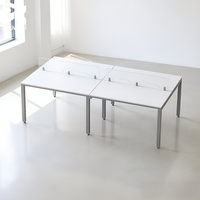 Bureau de travail modulaire ergonomique et durable pour 4 personnes, 240x120x75cm, avec cloison, bureau informatique