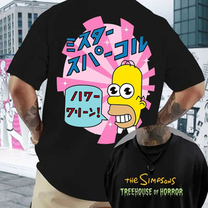 เสื้อยืดผ้าฝ้าย 100% เสื้อคอกลมแบบโอเวอร์ไซส์ลายซิมป์สันส์แฟชั่นสำหรับผู้ชายและผู้หญิงเสื้อยืดแขนสั้นลายการ์ตูน - Product Image 6